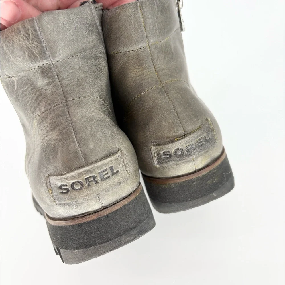 Sorel Harlow Zip Ankle Boot Quarry Leather